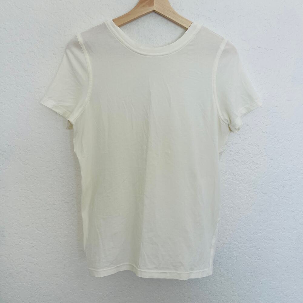 Lululemon White Twist Open Back Short Sleeve Tee Womenโs M/8